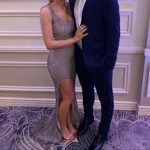 Beautiful nude and metallic beaded gown! Only worn once!